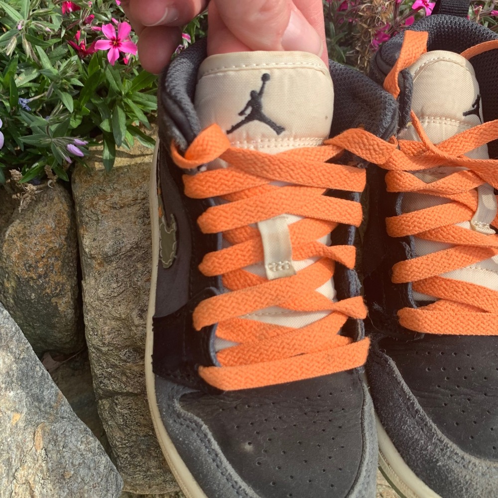 Nike Air Jordan 1 Mid SE Craft Little Kid 12C Anthracite Black Orange FD9094-003 - Picture 7 of 10